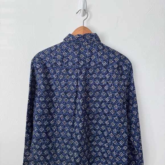 American Eagle Outfitters mens blue floral pattern long sleeve Size Medium - Picture 4 of 5